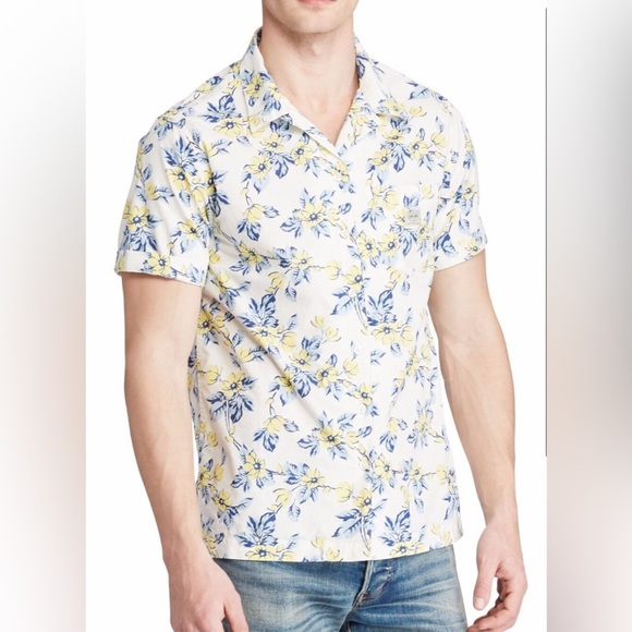 Denim and Supply Ralph Lauren Floral Hawaiian Print Button down shirt men Sz XL - Picture 2 of 8